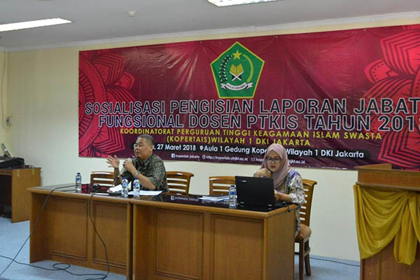 Kegiatan “Sosialisasi Laporan Jabatan Fungsional Dosen PTKIS” Di Kopertais Wilayah I DKI Jakarta