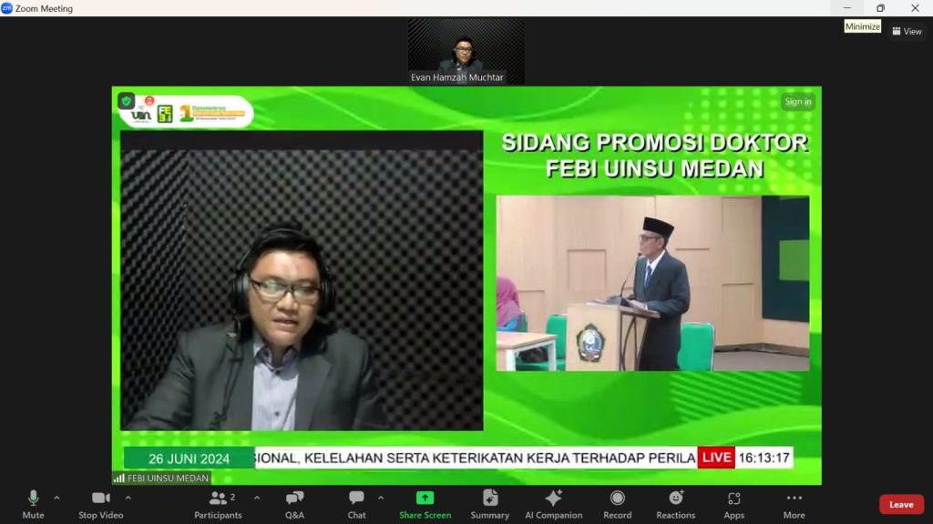 Ketua STAI Asy-Syukriyyah Menjadi Penguji Ekternal Sidang Promosi Doktor UIN Sumatera Utara